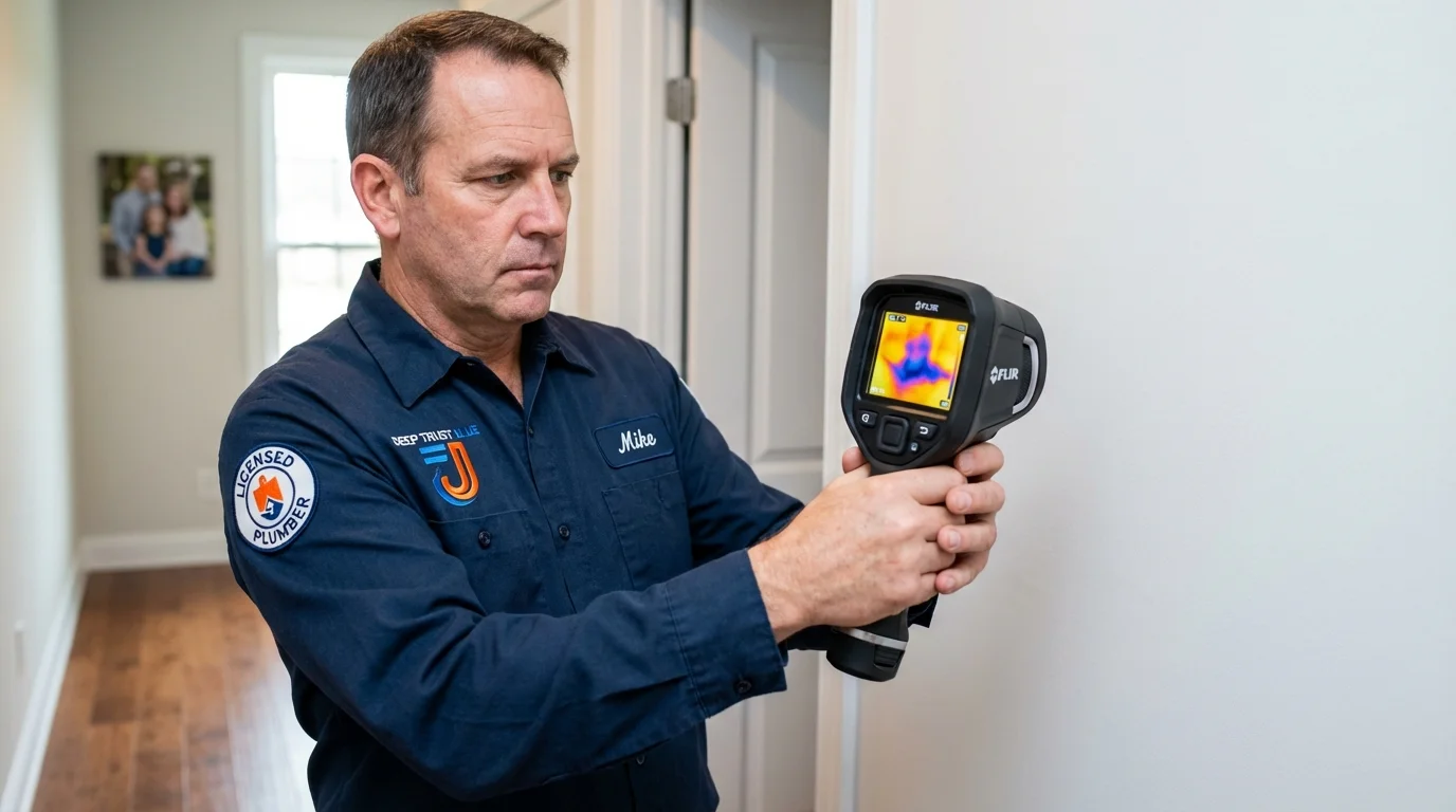 Thermal imaging leak detection by Johns Plumbing LLC in Hustisford